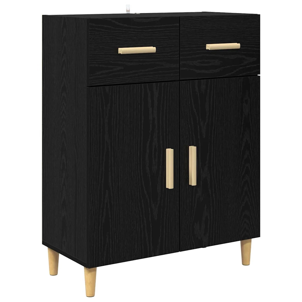 Credenza Rovere Nero 69,5 x 32,5 x 180 cm Legno multistrato