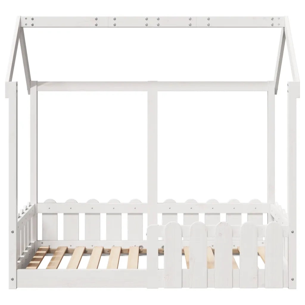 Giroletto Casetta Bambini Bianco 70x140 cm Legno Massello Pino 850699