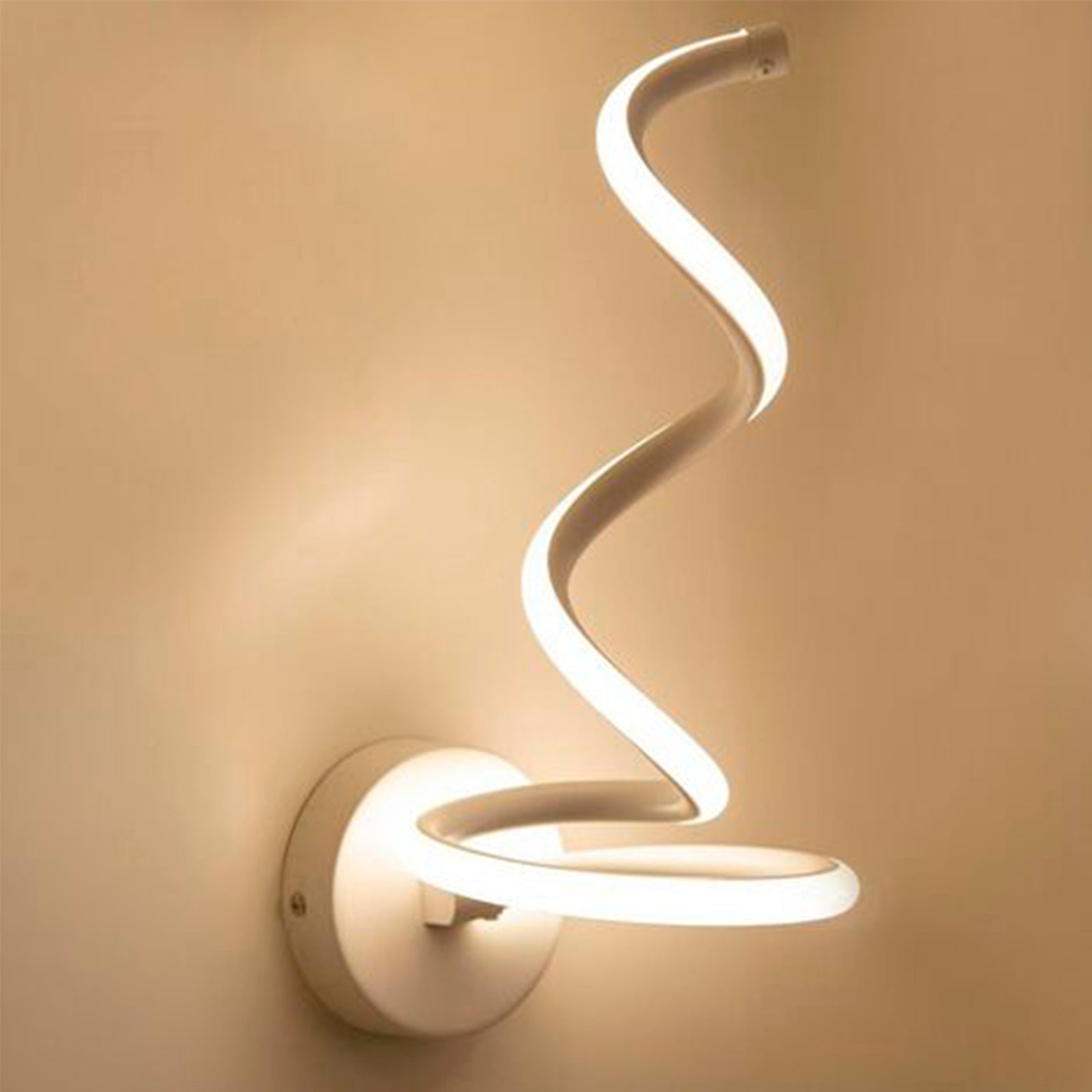 Applique LED moderno lampada da parete curva spirale 12W luce camera letto 230V LUCE 4000K
