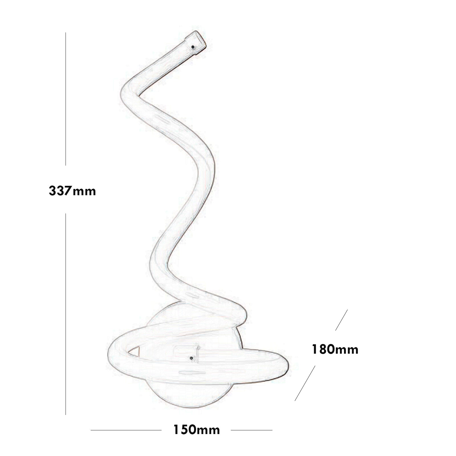 Applique LED moderno lampada da parete curva spirale 12W luce camera letto 230V LUCE 4000K