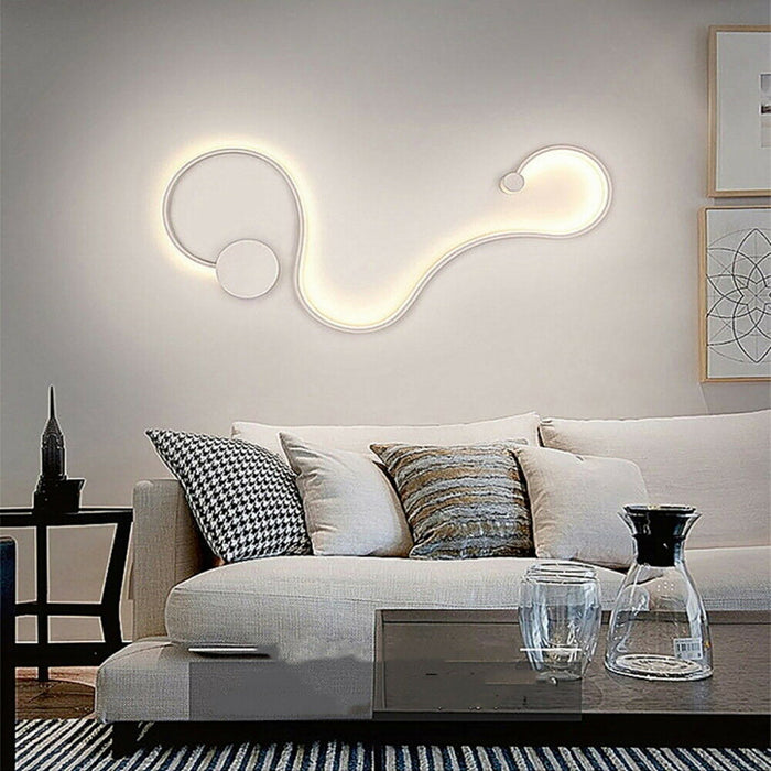 Applique LED 20W CCT 3 STEP da 3000K a 6500K bianco curvo snake lampada moderna luce parete muro camera da letto 230V