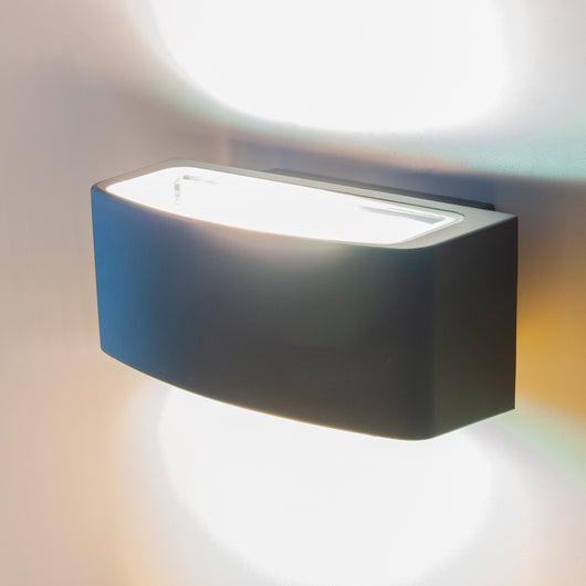 Applique LED lampada parete LED E27 doppia emissione luce ingresso giardino COLORE NERO