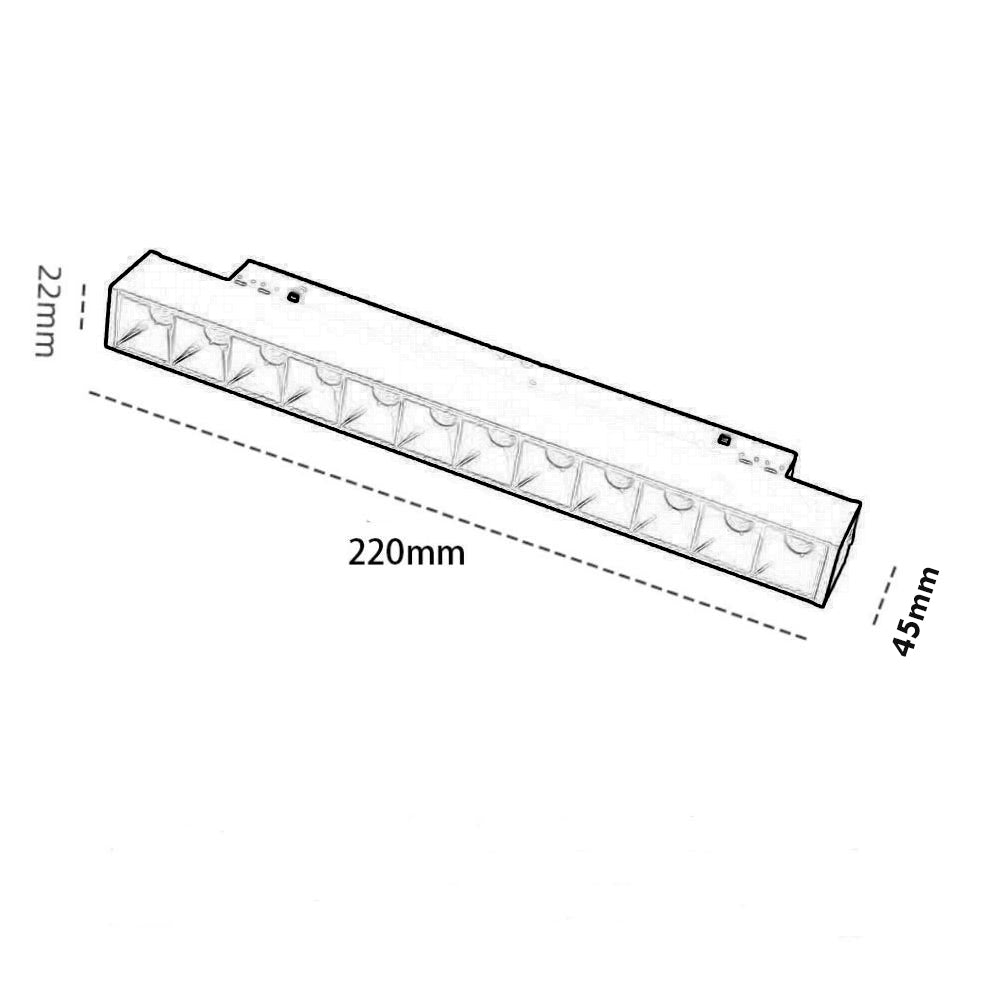 Faretto track magnetico barra LED SPOT 12W binario 48V interni vetrina negozio Dimmerabile luce 3000K 4000K 6400K