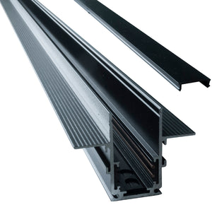 Binario elettrificato incasso magnetico nero 2mt 48V interni faretti LED track