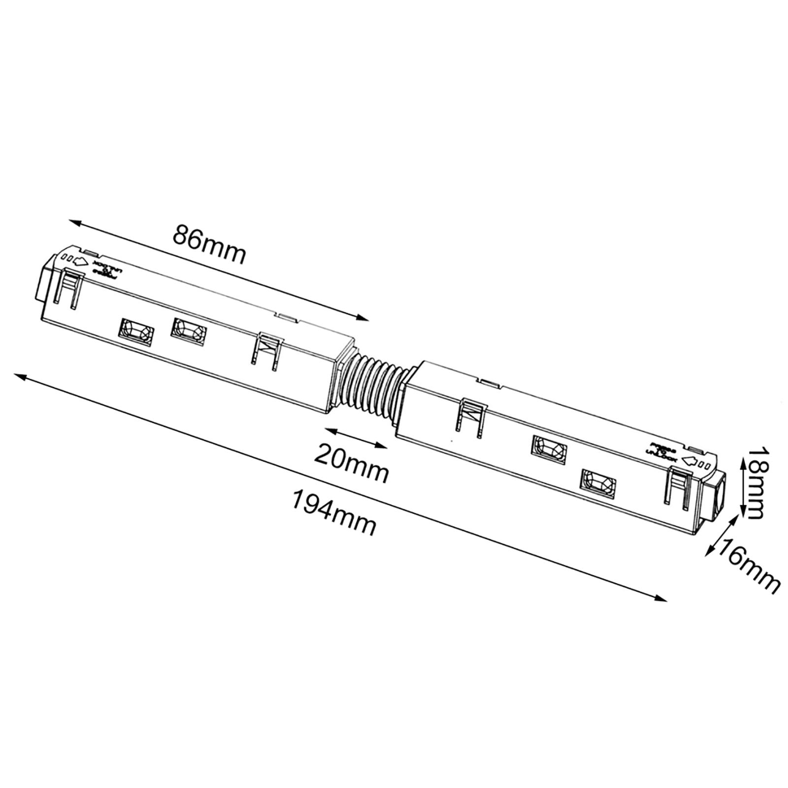 Connettore lineare unione binario track 48V giunto giunzione faretti magnetici