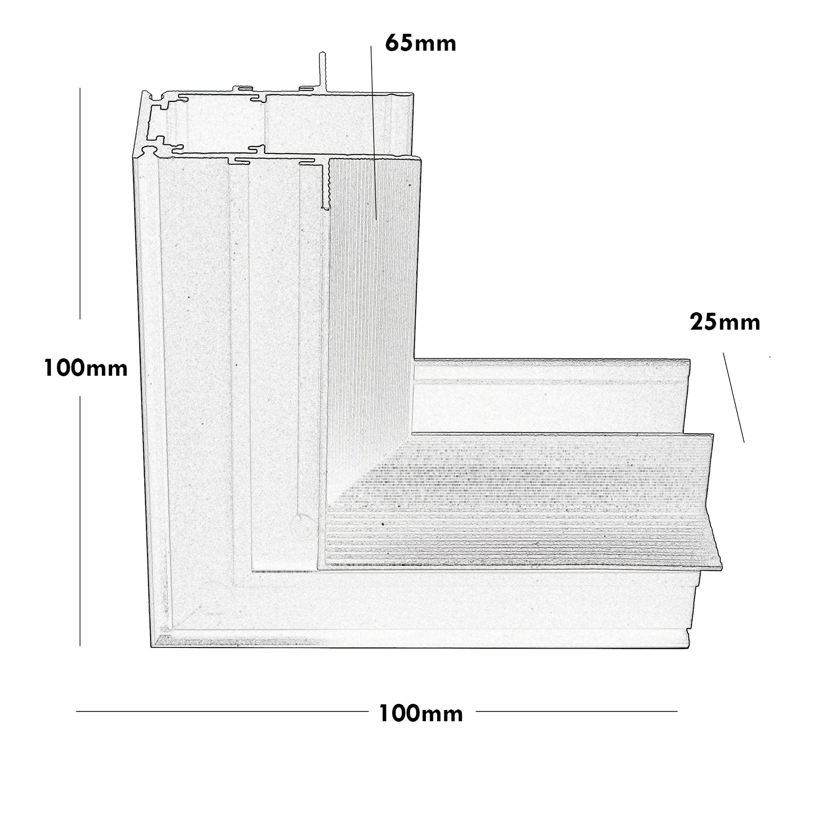 Connettore angolare ad incasso orizzontale binario track magnetico giunto ad L 48V