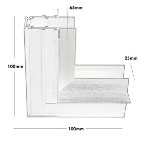 Connettore angolare ad incasso orizzontale binario track magnetico giunto ad L 48V
