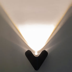 Applique moderno per esterni LED 12W IP65 luce ingresso parete muro facciata negozio NERO 4000K