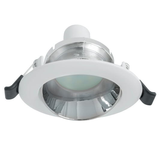 Faretto LED incasso tondo orientabile 10W GU10 luce soffitto cucina ingresso corridoio negozio 230V foro 75mm COLORE ARGENTO 3000K