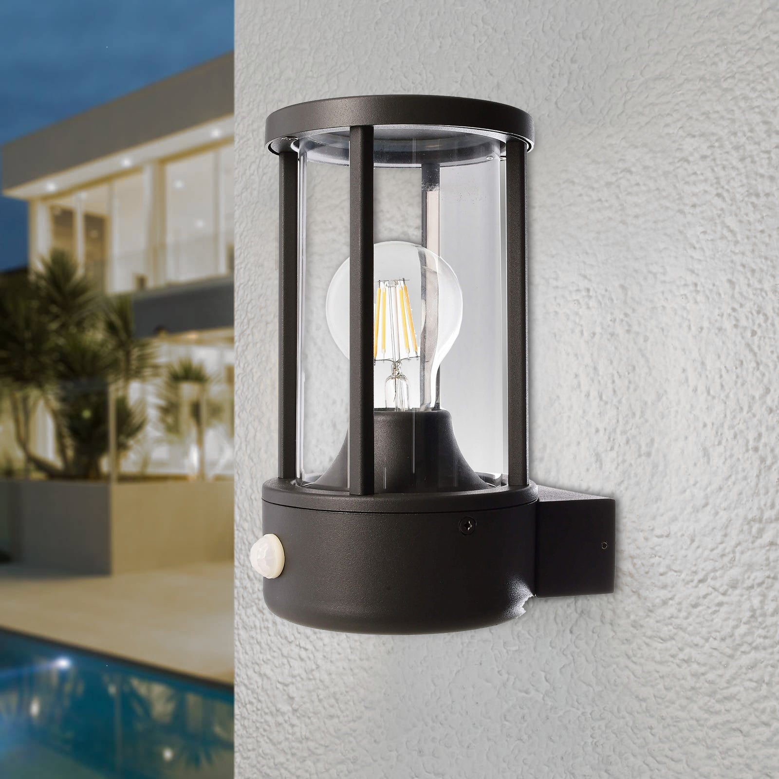 Adebar applique LED E27 lampada parete sensore movimento luce muro giardino cancello garage ingresso 230V