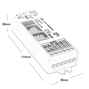 Centralina LED controller strisce dimmer WiFi 2.4G RGB CCT 5CH 15A 180W 12-24V