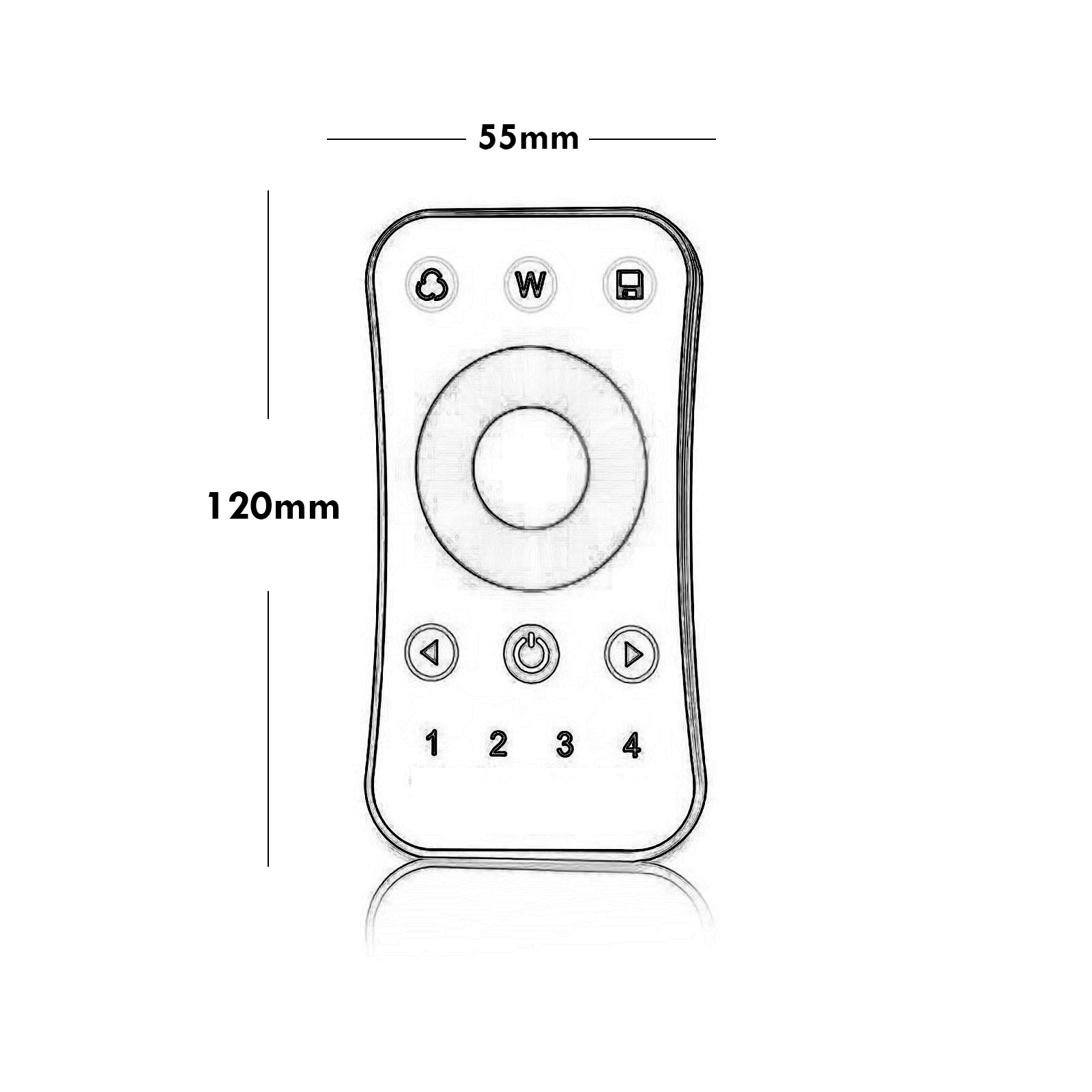 Telecomando TOUCH RF 2.4GHz luci LED strisce lampade RGB RGBW 4 zone 4 scenari
