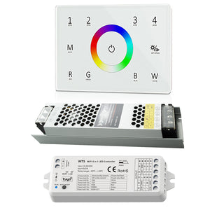 KIT striscia LED RGB 24V IP67 SMART WiFi cromoterapia pannello RF box doccia bagno turco Google Alexa