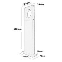 Lampione LED 12W moderno cerchio palo 50cm esterno IP65 luce giardino cortile viale 230V COLORE NERO 3000K