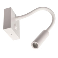 Lampada lettura LED 2W braccio flessile 360 gradi luce parete camera letto hotel albergo 230V BIANCO