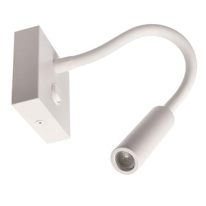 Lampada lettura LED 2W braccio flessile 360 gradi luce parete camera letto hotel albergo 230V BIANCO