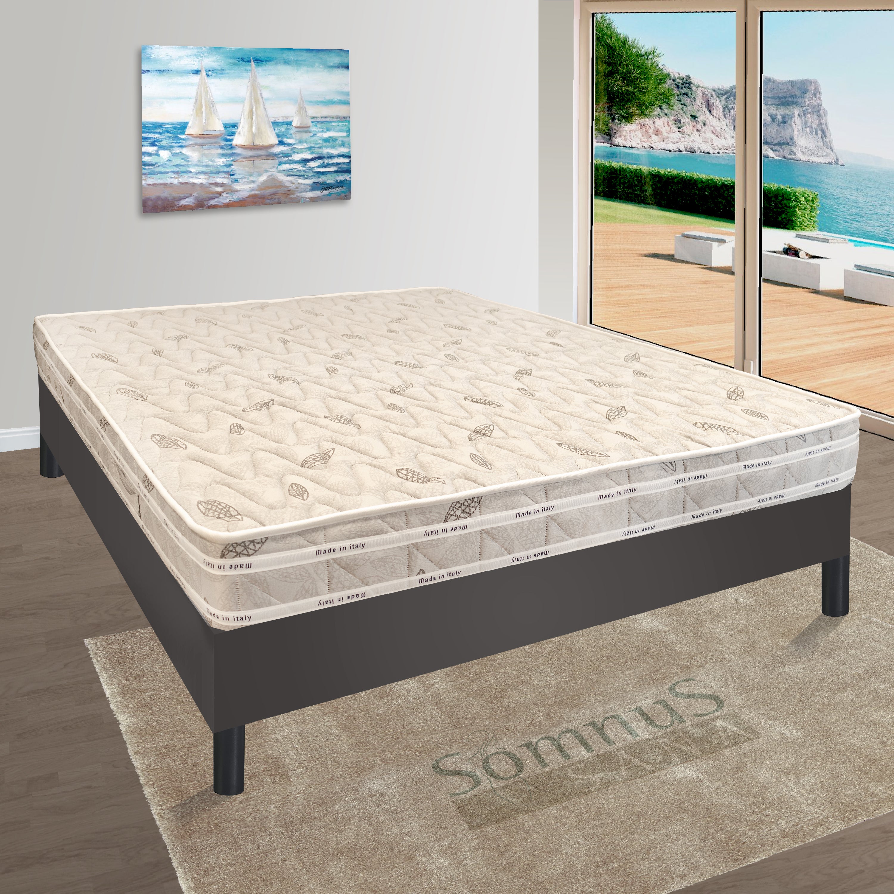 Materasso Singolo in Memory e Poliuretano H22cm Bianco Antiacaro 145x200 H 22cm Letto Francese 