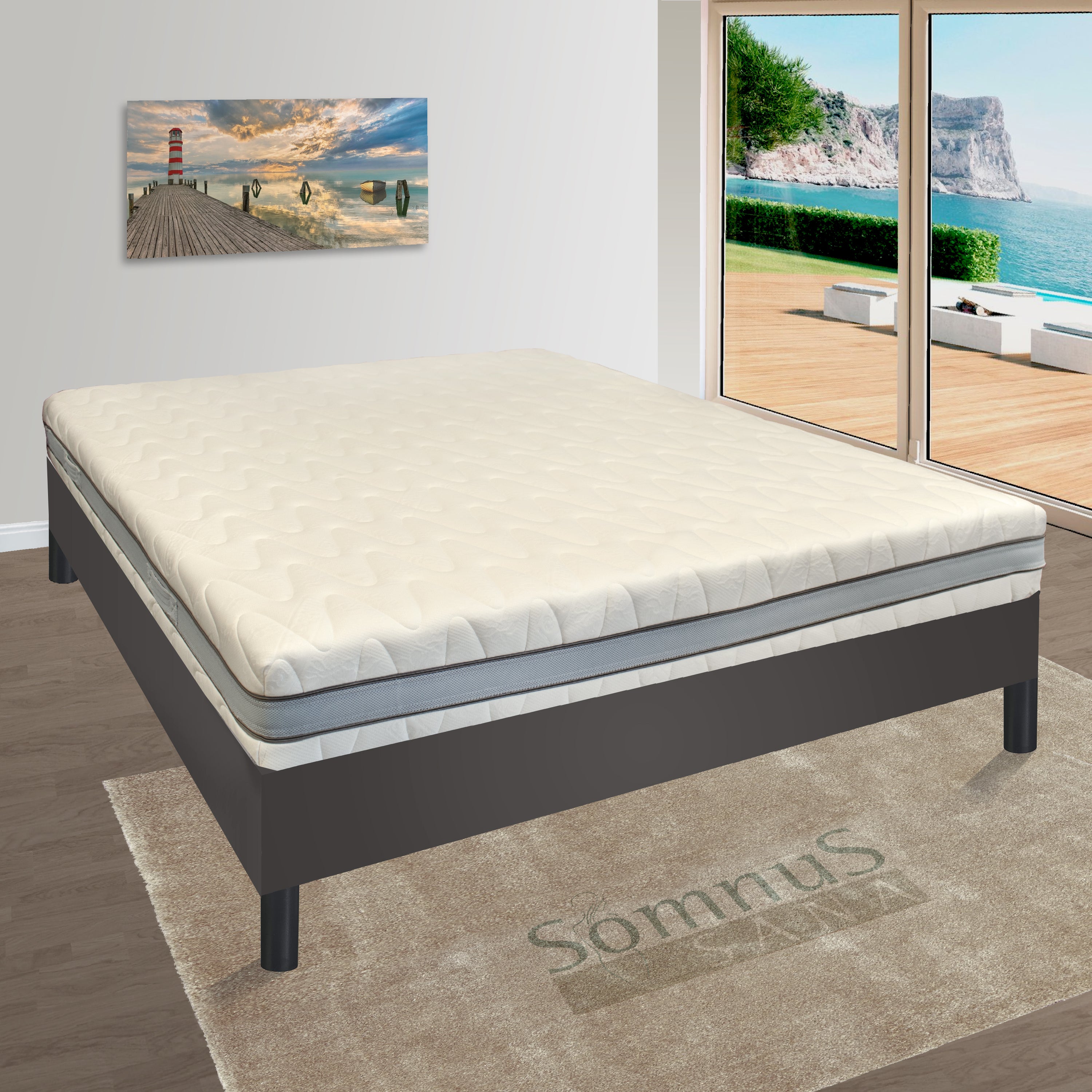 Materasso Matrimoniale in Memory Foam 180x190 H22cm ortopedico Rigidità  Media Sfoderabile e spedito sottovuoto Oeko-Tex