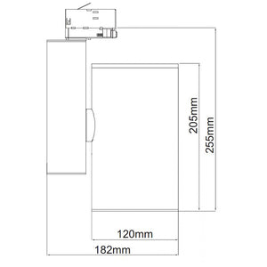Faro LED spot track binario trifase 77W alta resa luminosa luce negozi uffici centri commerciali 230V RA90 BIANCO 4000K