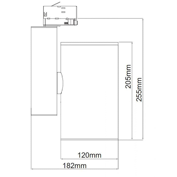 Faro LED spot track binario trifase 77W alta resa luminosa luce negozi uffici centri commerciali 230V RA90 BIANCO 4000K