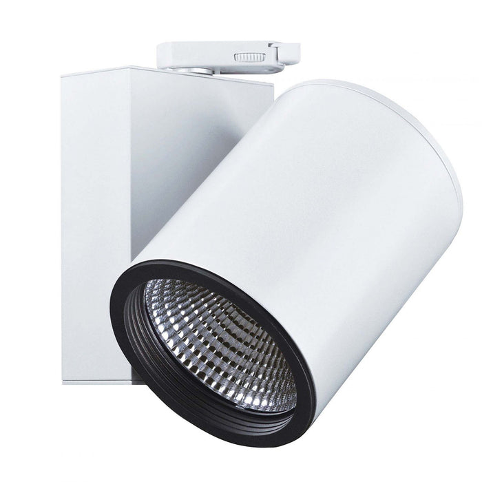 Faro LED spot track binario trifase 77W alta resa luminosa luce negozi uffici centri commerciali 230V RA90 BIANCO 4000K