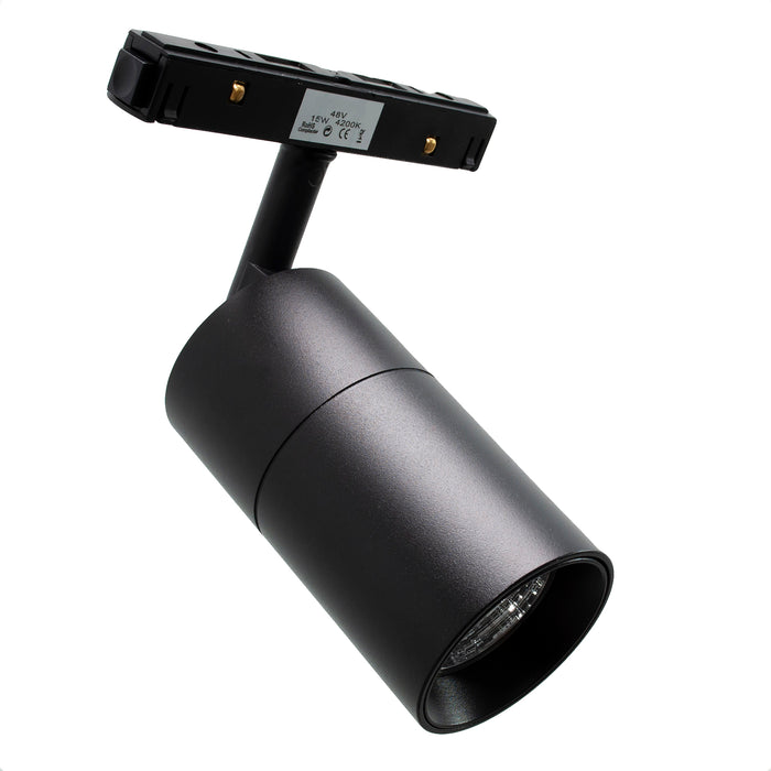Faretto spot LED 15W binario track magnetico elettrificato luci negozio ufficio 48V CCT 3000K 4000K 6400K Dimmerabile
