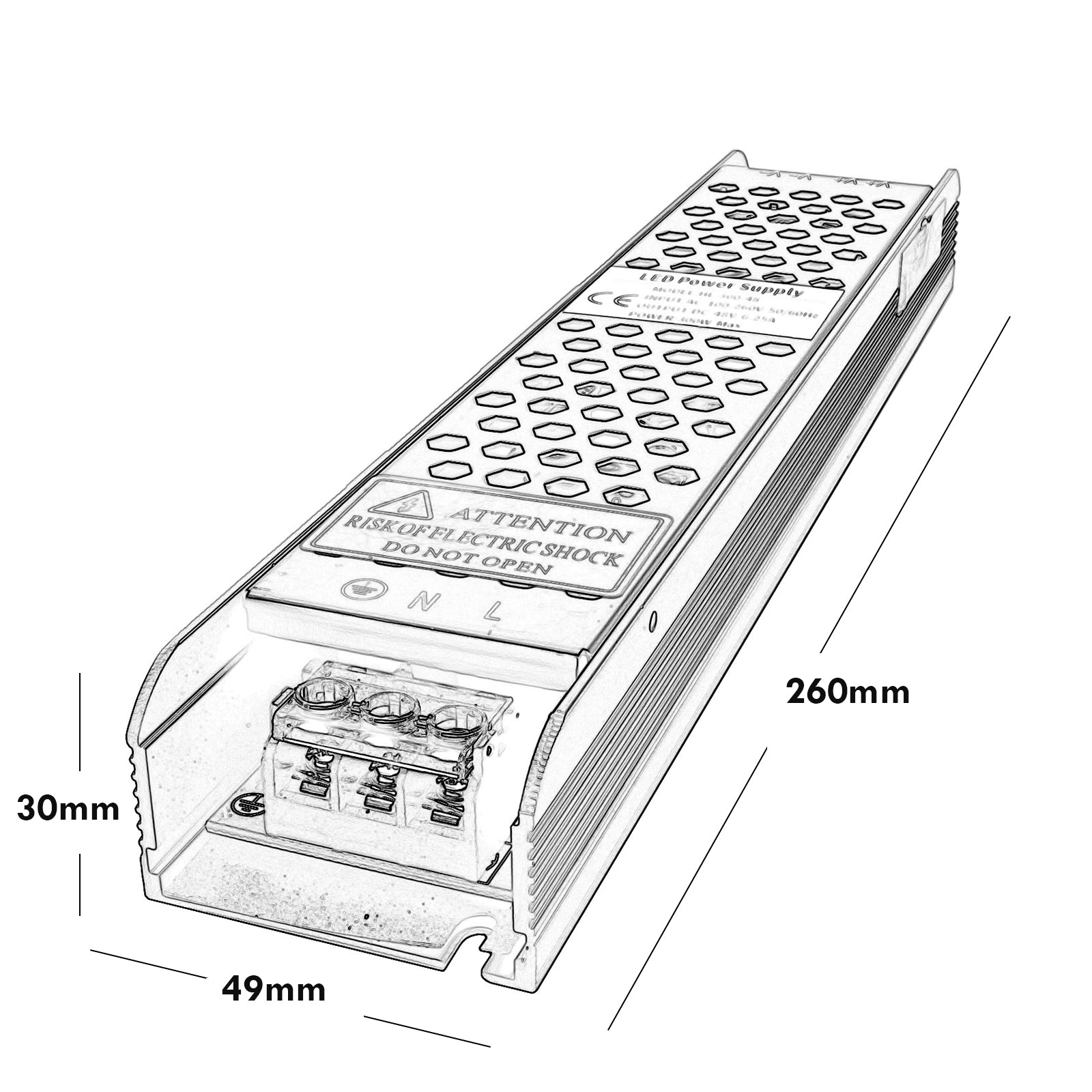 Trasformatore 48V alimentatore passivo esterno binario magnetico track 300W 6.25A doppia uscita da 230V a 48V