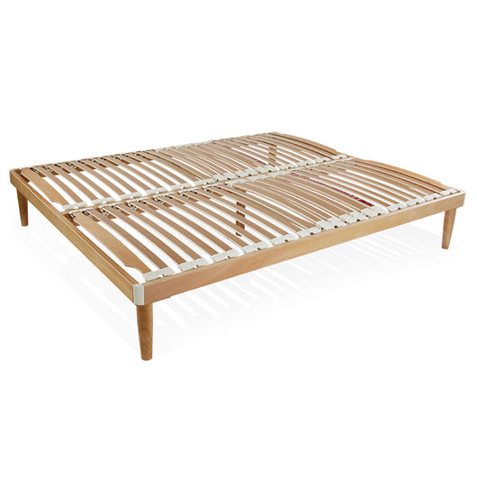 Rete letto in legno 155x200 h 52 cm Matrimoniale due piazze 26 doghe basculanti in Faggio 100%