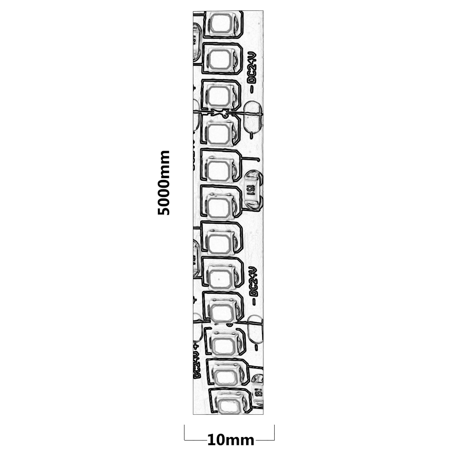 KIT SMART striscia 1200 LED 90W 24V centralina WiFi controllo vocale alexa strip flessibile 5 metri 8100lm LUCE 4000K