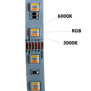 KIT Striscia LED 100W 24V luce multicolore RGB CCT da 3000K-6000K centralina WiFi SMART Alexa GoogleAPP sound control 5m