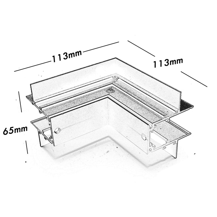 Connettore angolare ad L esterno giunzione orizzontale binario incasso track magnetico 48V