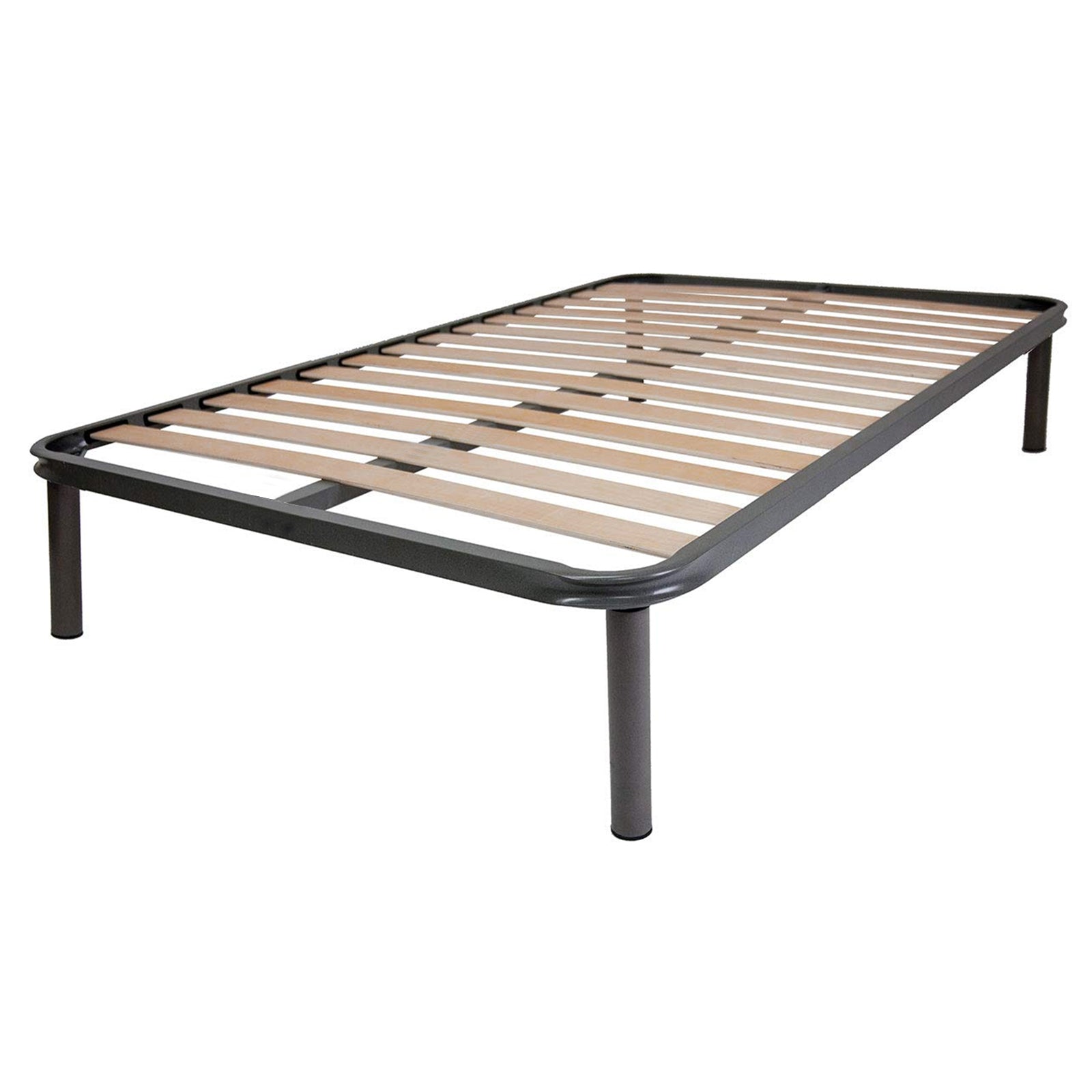 Rete in Ferro con Piedi e Doghe in Legno cm120x190 H35 x materasso Una Piazza e mezza 