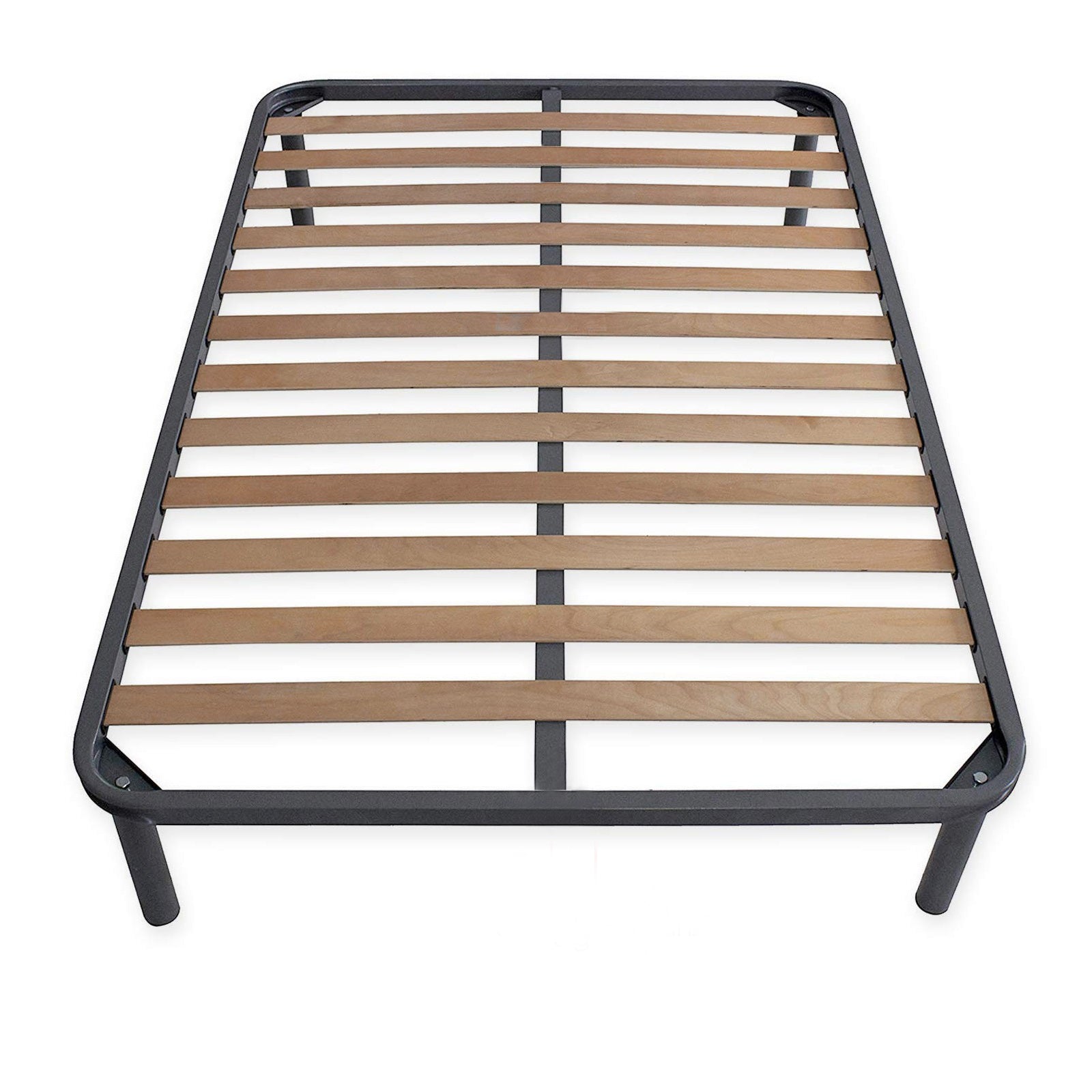 Rete in Ferro con Piedi e Doghe in Legno cm120x190 H30 x materasso Una Piazza e mezza 