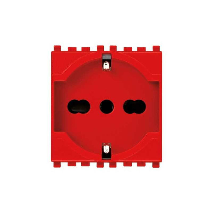 20210.R Presa 2P+T 16A Universale Rosso Eikon