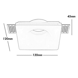 Faretto LED 8W moderno incasso quadrato gesso soffitto lampada GU10 12x12cm LUCE 6000K