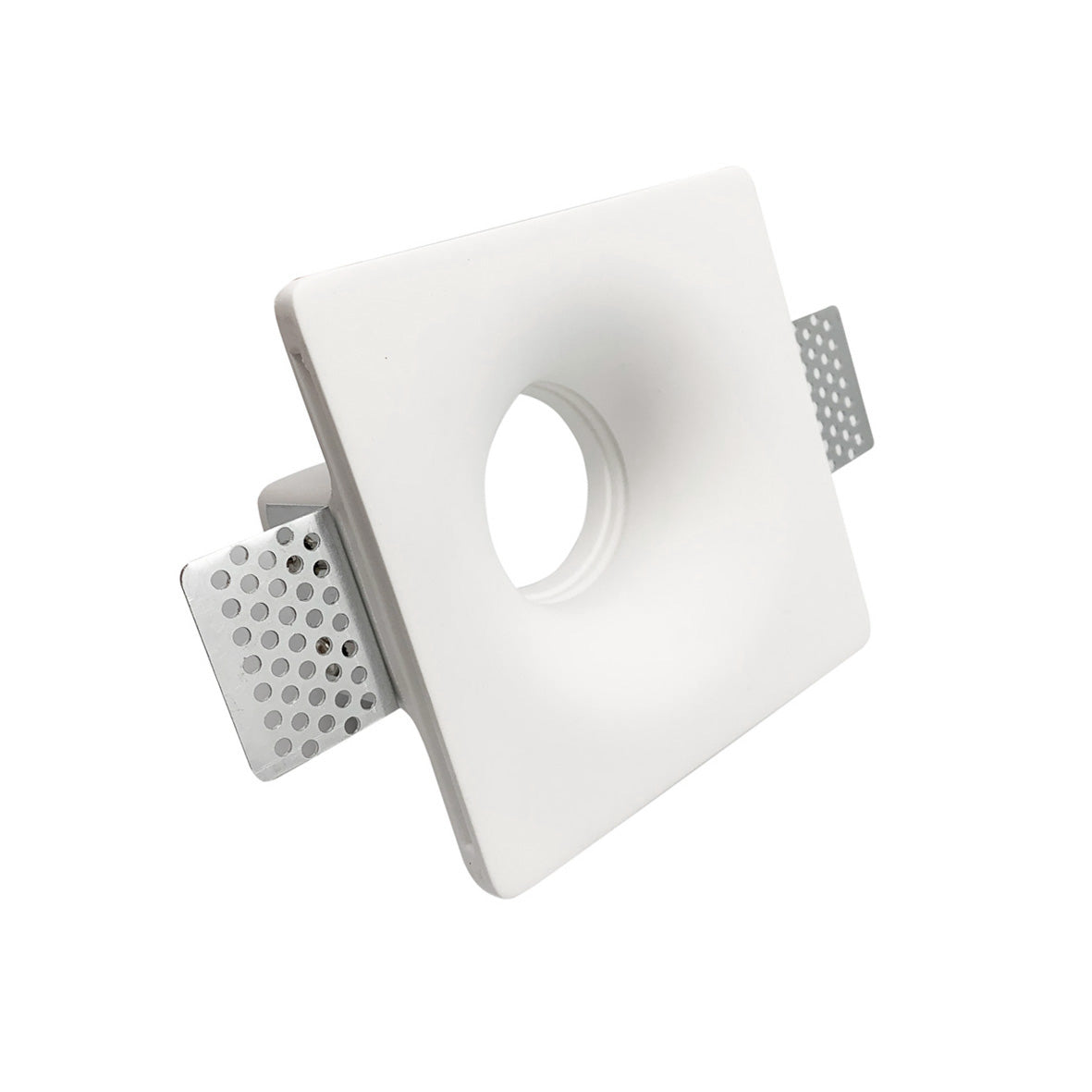 Portafaretto moderno gesso incasso quadrato scomparsa luce soffitto supporto lampade GU10 GU5.3 12x12cm