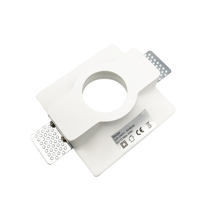 Portafaretto moderno gesso incasso quadrato scomparsa luce soffitto supporto lampade GU10 GU5.3 12x12cm