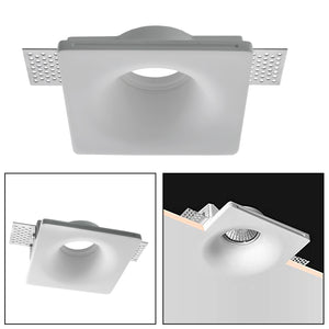 Portafaretto moderno gesso incasso quadrato scomparsa luce soffitto supporto lampade GU10 GU5.3 12x12cm
