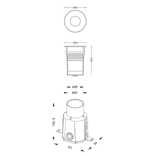 Faretto calpestabile 24V dimmerabile IP67 LED 5W 3000K segnapassi incasso luce giardino sentiero percorso FORMA QUADRATO