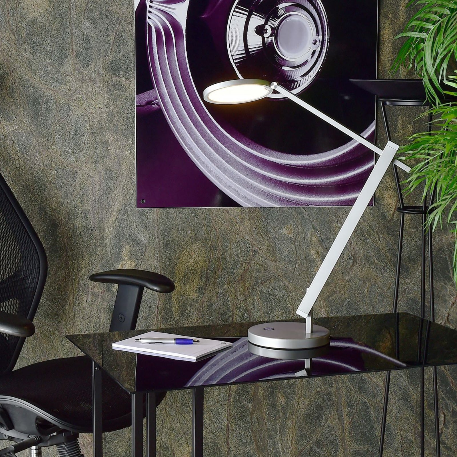 Lampada da tavolo touch LED 12W luce da scrivania ufficio dimmerabile 3000K 230V GRIGIO