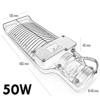 Faro armatura stradale LED lampione esterno proiettore luci strada viale sentiero parco 230V luce 6500K potenza 50W