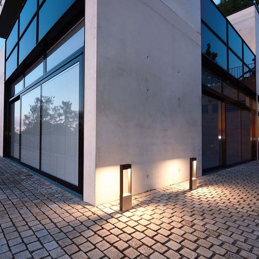 CHERTAN Lampione 60cm LED 12W alluminio cemento pietra IP54 luce esterni giardino viale 230V MISURA 60CM