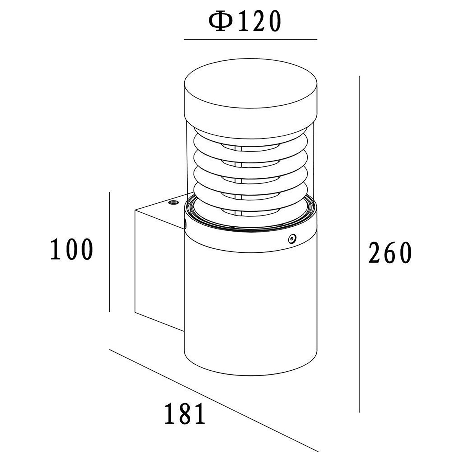 ORTIS Applique LED 16W lampada IP54 360 gradi parete muro luce calda facciate giardino ingresso balcone terrazzo 230V