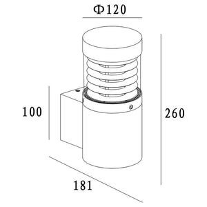 ORTIS Applique LED 16W lampada IP54 360 gradi parete muro luce calda facciate giardino ingresso balcone terrazzo 230V
