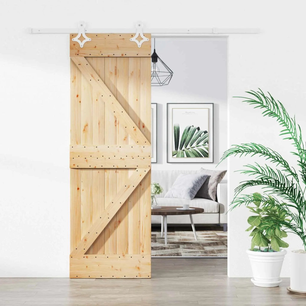 Porta scorrevole Naturale e Bianco 70 x 210 cm