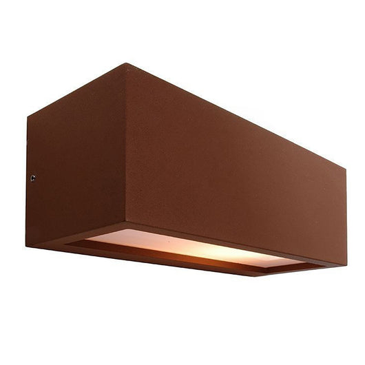 RILONGO Applique rettangolare LED lampada E27 doppia emissione colore corten luce ingresso terrazzo 230V IP54 CORTEN