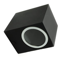 Applique quadrato  LED GU10 lampada nera parete muro esterni luce ingresso balcone terrazzo 230V IP44 / IP65 NERO