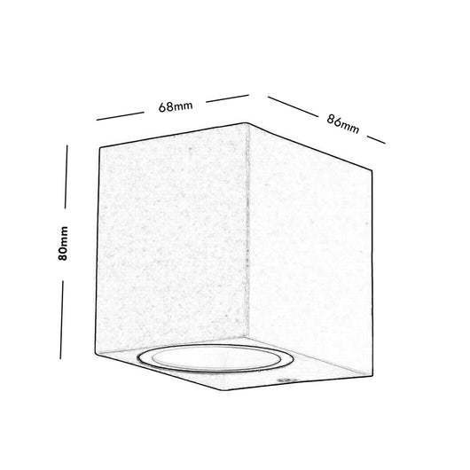 Applique quadrato  LED GU10 lampada nera parete muro esterni luce ingresso balcone terrazzo 230V IP44 / IP65 BIANCO