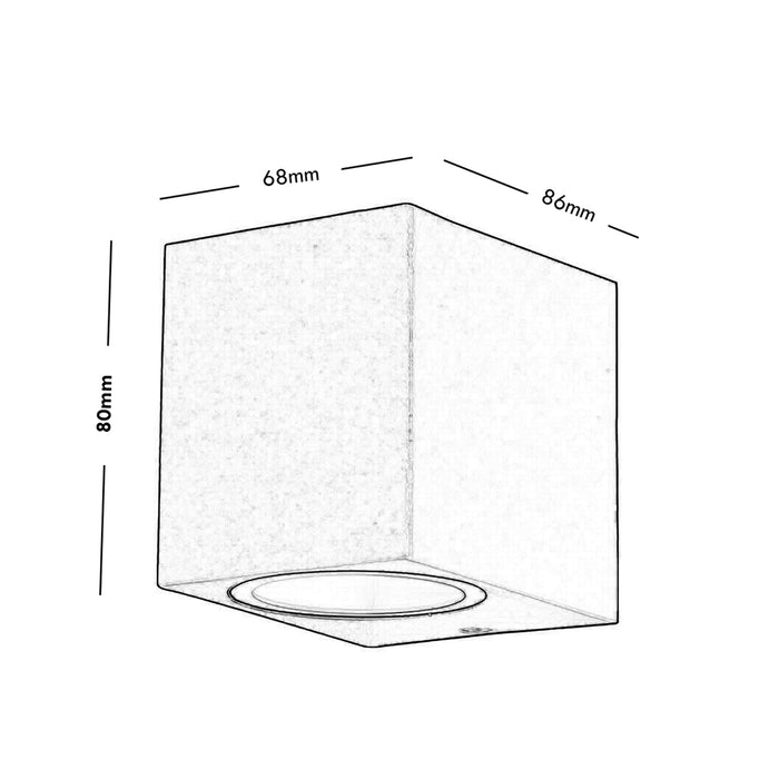 Applique quadrato  LED GU10 lampada nera parete muro esterni luce ingresso balcone terrazzo 230V IP44 / IP65 BIANCO