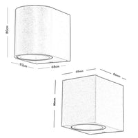 Applique LED GU10 lampada parete muro esterni luce ingresso balcone terrazzo porticati 230V IP44 / IP65 QUADRATO CORTEN